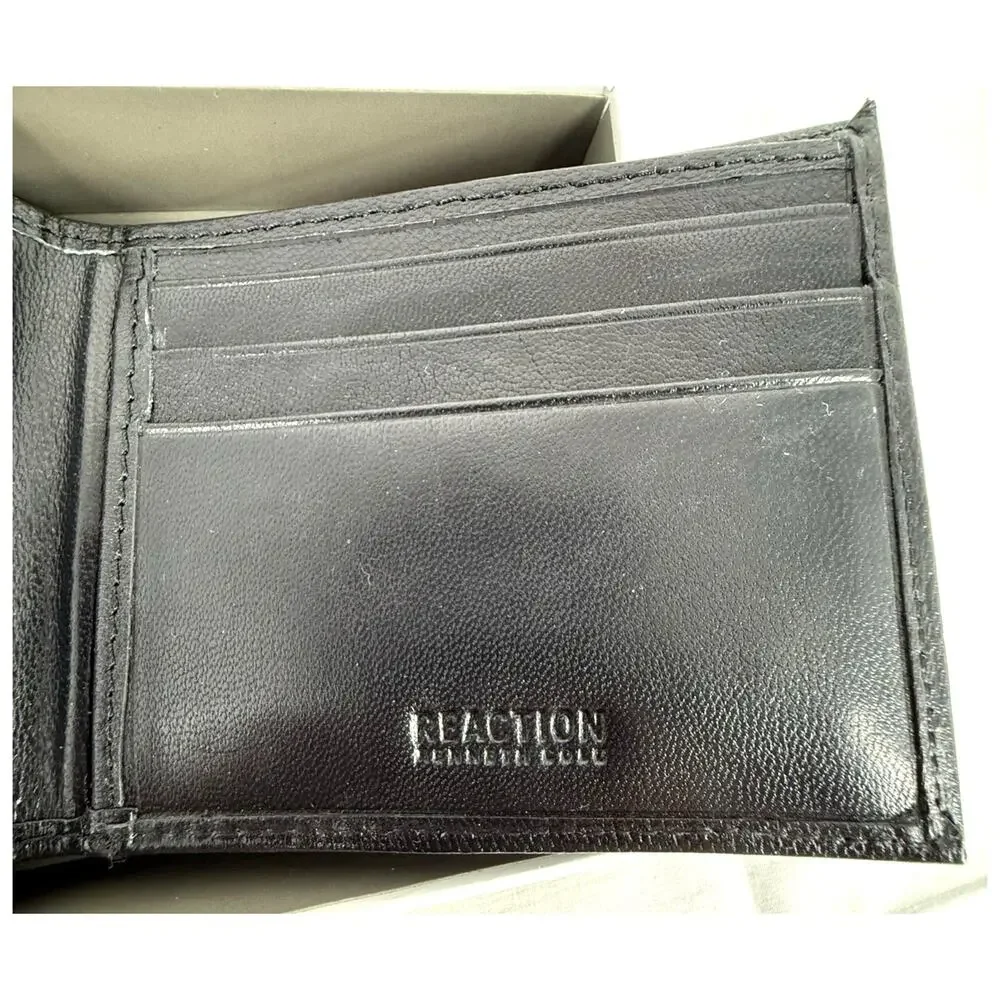 NEW Kenneth Cole Reaction Men's Genuine Leather Flip Wing Wallet